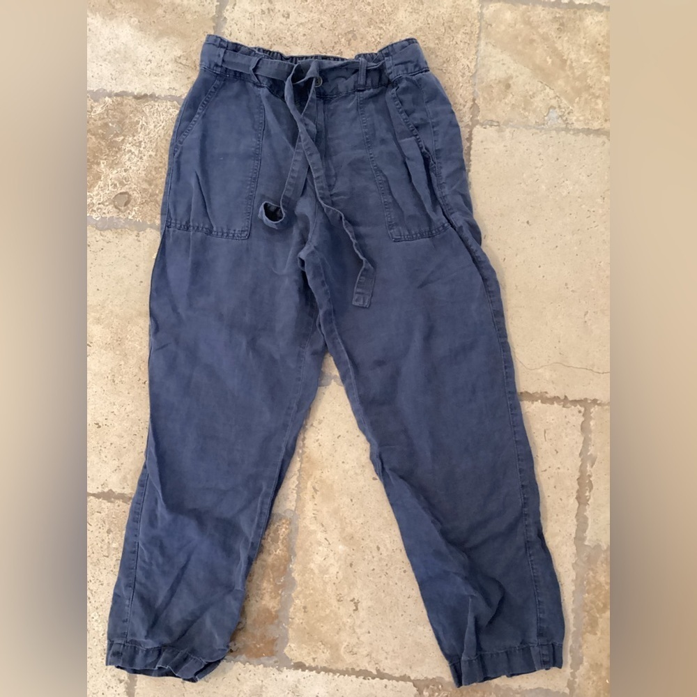 Cynthia Rowley tie front 55% linen pants -SZ 10